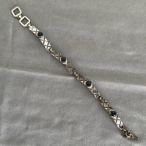 Sterling Silver and Onyx Toggle Bracelet